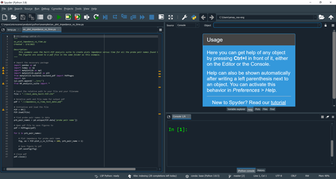 Run First Example in Spyder