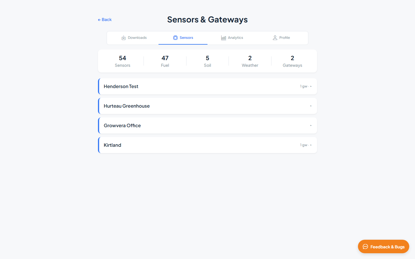 Sensors & Gateways overview